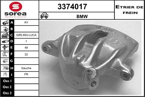 Sera 3374017 - Гальмівний супорт autozip.com.ua