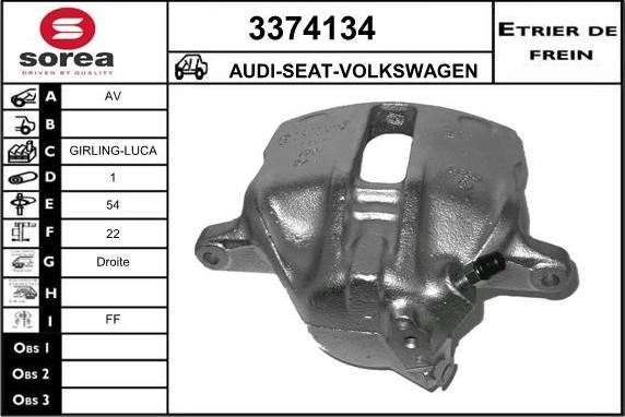 Sera 3374134 - Гальмівний супорт autozip.com.ua