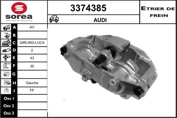 Sera 3374385 - Гальмівний супорт autozip.com.ua