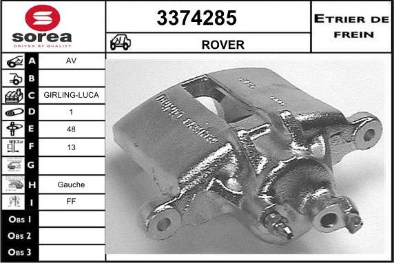 Sera 3374285 - Гальмівний супорт autozip.com.ua