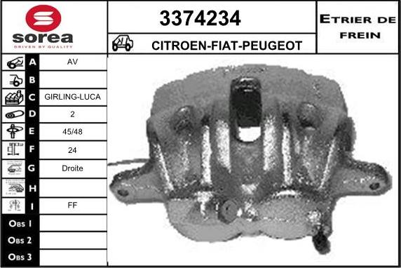 Sera 3374234 - Гальмівний супорт autozip.com.ua