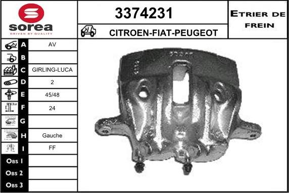 Sera 3374231 - Гальмівний супорт autozip.com.ua