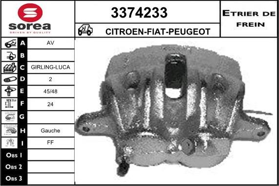 Sera 3374233 - Гальмівний супорт autozip.com.ua