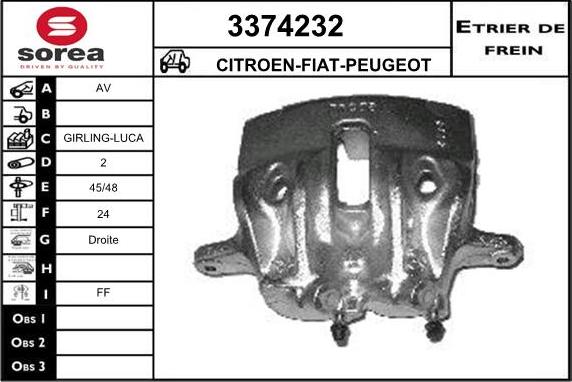 Sera 3374232 - Гальмівний супорт autozip.com.ua