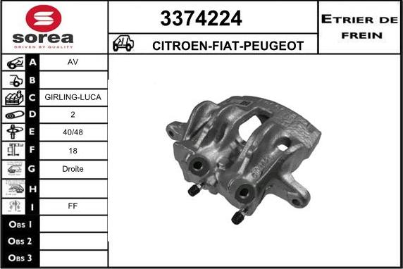 Sera 3374224 - Гальмівний супорт autozip.com.ua