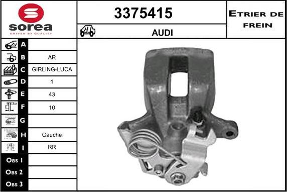 Sera 3375415 - Гальмівний супорт autozip.com.ua