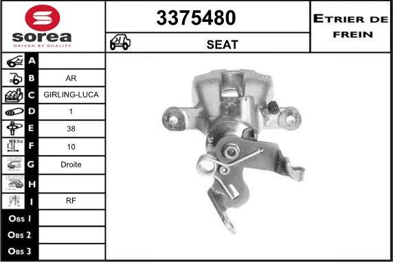 Sera 3375480 - Гальмівний супорт autozip.com.ua