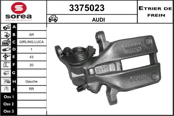 Sera 3375023 - Гальмівний супорт autozip.com.ua