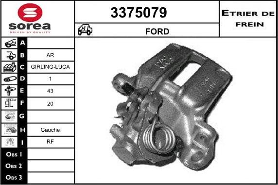 Sera 3375079 - Гальмівний супорт autozip.com.ua