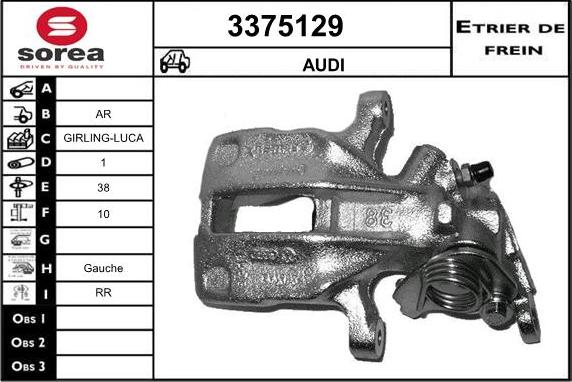 Sera 3375129 - Гальмівний супорт autozip.com.ua