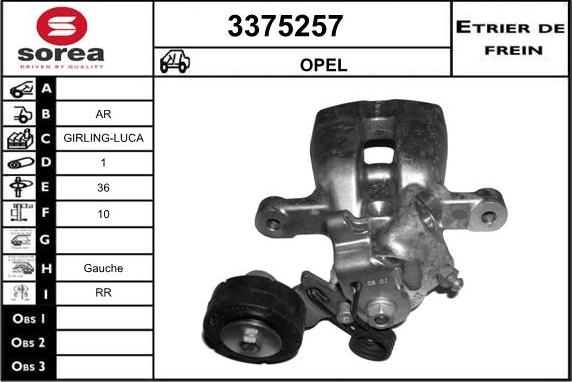 Sera 3375257 - Гальмівний супорт autozip.com.ua