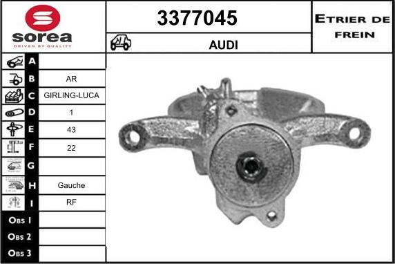 Sera 3377045 - Гальмівний супорт autozip.com.ua