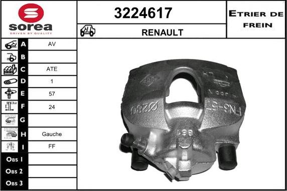 Sera 3224617 - Гальмівний супорт autozip.com.ua