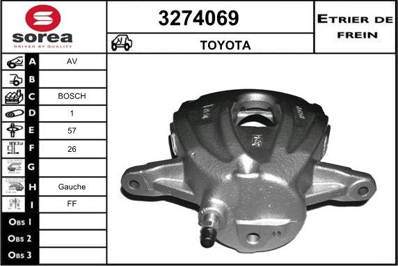 Sera 3274069 - Гальмівний супорт autozip.com.ua