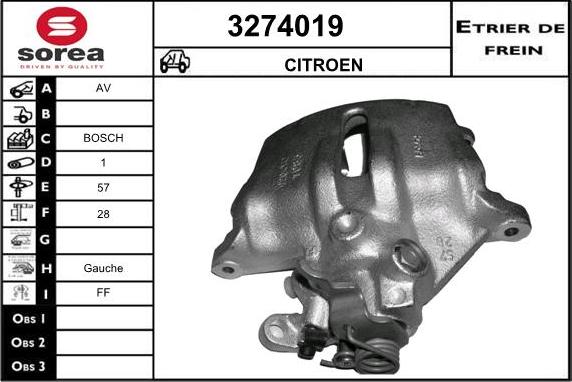 Sera 3274019 - Гальмівний супорт autozip.com.ua