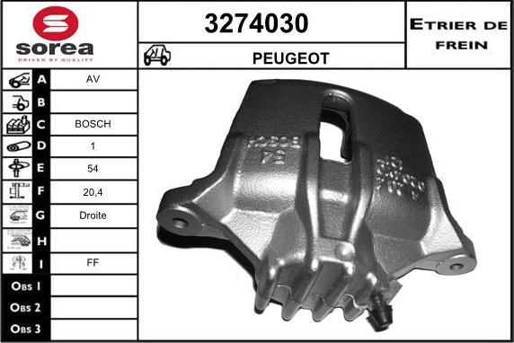 Sera 3274030 - Гальмівний супорт autozip.com.ua