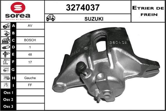 Sera 3274037 - Гальмівний супорт autozip.com.ua