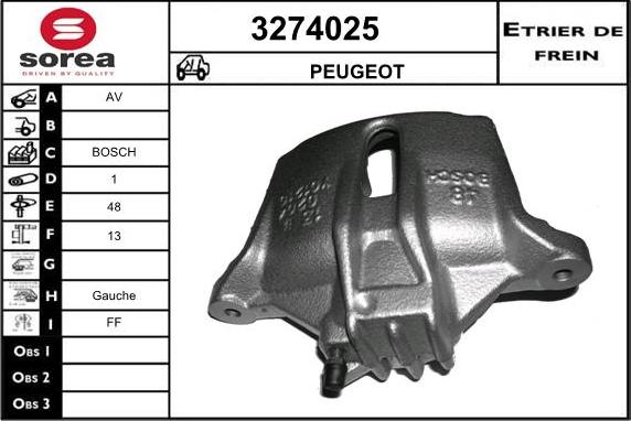 Sera 3274025 - Гальмівний супорт autozip.com.ua