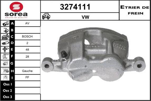 Sera 3274111 - Гальмівний супорт autozip.com.ua