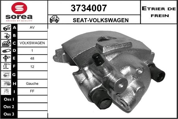 Sera 3734007 - Гальмівний супорт autozip.com.ua