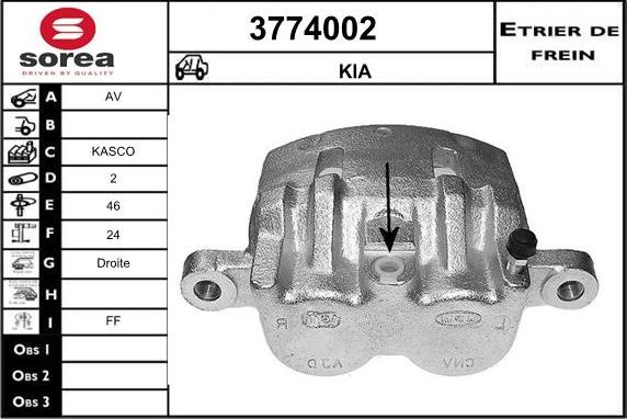 Sera 3774002 - Гальмівний супорт autozip.com.ua