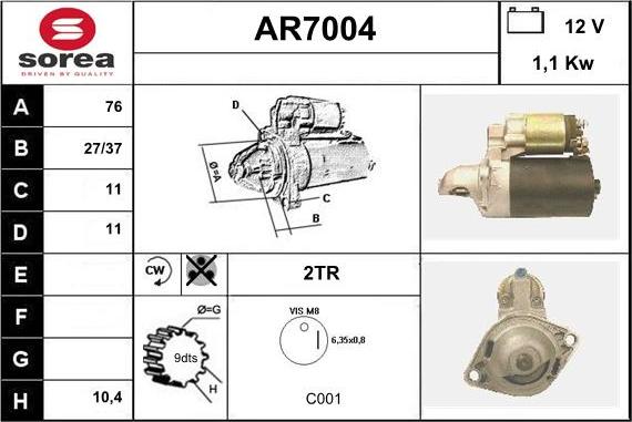 Sera AR7004 - Стартер autozip.com.ua