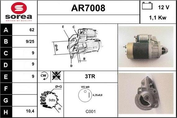 Sera AR7008 - Стартер autozip.com.ua