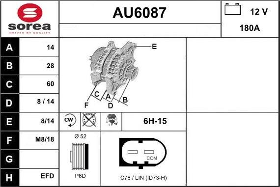 Sera AU6087 - Генератор autozip.com.ua