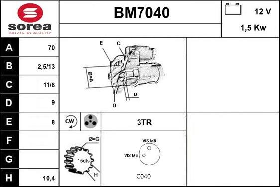 Sera BM7040 - Стартер autozip.com.ua