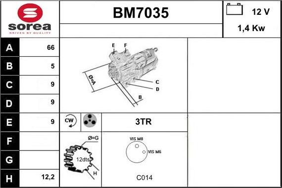 Sera BM7035 - Стартер autozip.com.ua