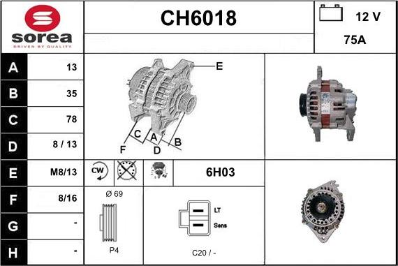 Sera CH6018 - Генератор autozip.com.ua