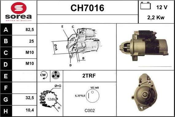 Sera CH7016 - Стартер autozip.com.ua