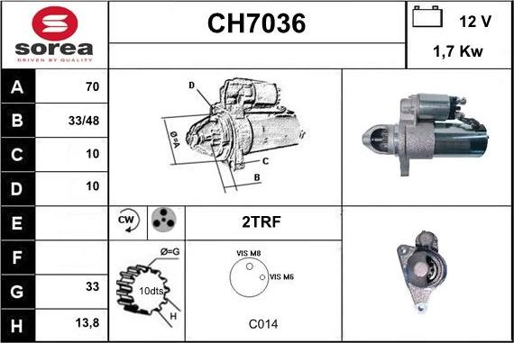 Sera CH7036 - Стартер autozip.com.ua