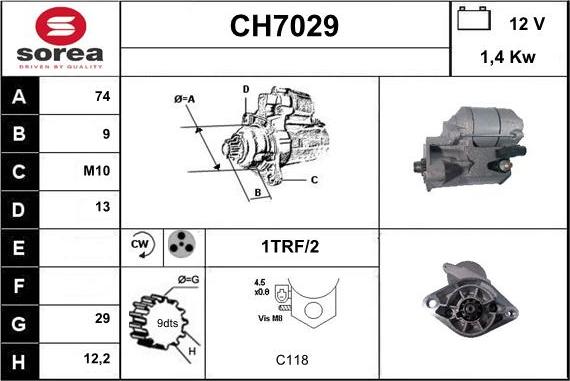 Sera CH7029 - Стартер autozip.com.ua