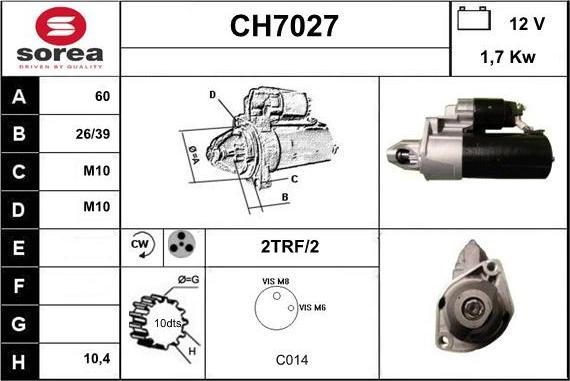 Sera CH7027 - Стартер autozip.com.ua