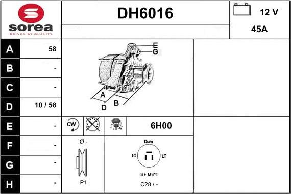Sera DH6016 - Генератор autozip.com.ua