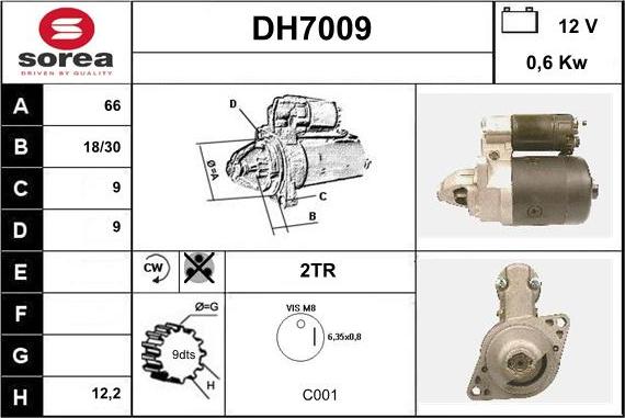 Sera DH7009 - Стартер autozip.com.ua