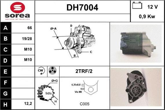 Sera DH7004 - Стартер autozip.com.ua