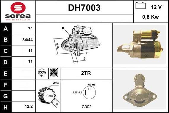 Sera DH7003 - Стартер autozip.com.ua