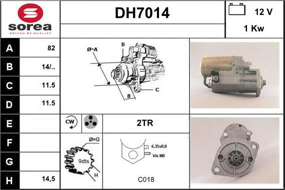 Sera DH7014 - Стартер autozip.com.ua