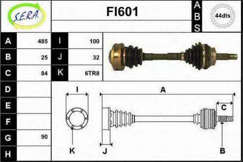 Sera FI601 - Приводний вал autozip.com.ua