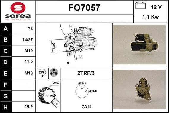 Sera FO7057 - Стартер autozip.com.ua