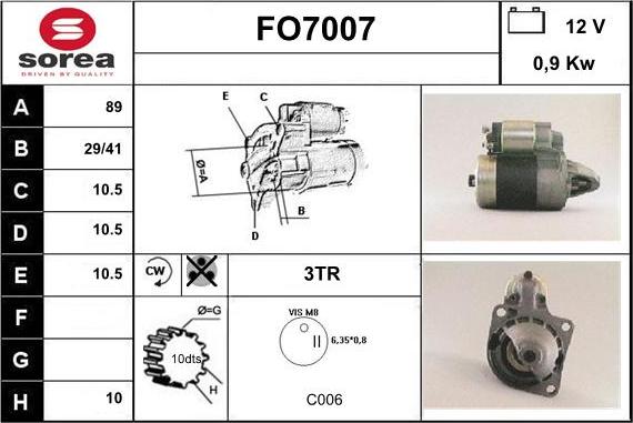 Sera FO7007 - Стартер autozip.com.ua