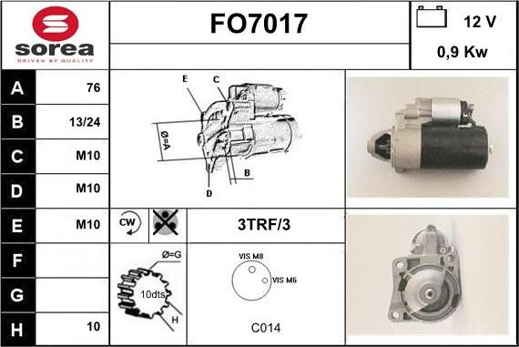 Sera FO7017 - Стартер autozip.com.ua