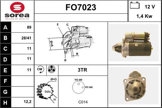 Sera FO7023 - Стартер autozip.com.ua