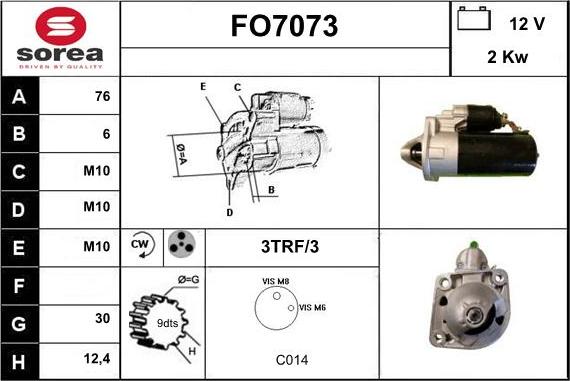 Sera FO7073 - Стартер autozip.com.ua