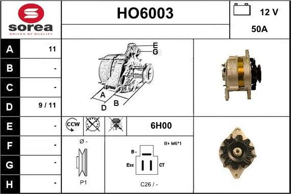 Sera HO6003 - Генератор autozip.com.ua