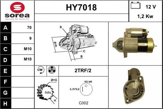 Sera HY7018 - Стартер autozip.com.ua