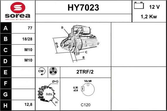 Sera HY7023 - Стартер autozip.com.ua