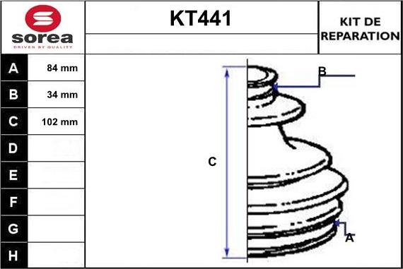 Sera KT441 - Пильник, приводний вал autozip.com.ua